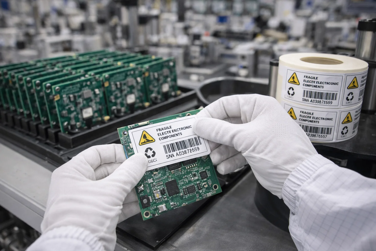 Etiquetas industriales para electrónica